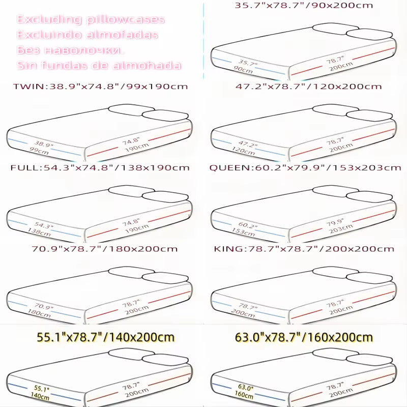 Upzo 100%Polyester 1Pcs Satin Surface Bedding Fitted Sheet（No Pillowcase）Elastic Band around Mattress Cover King Bed Cover Sheet