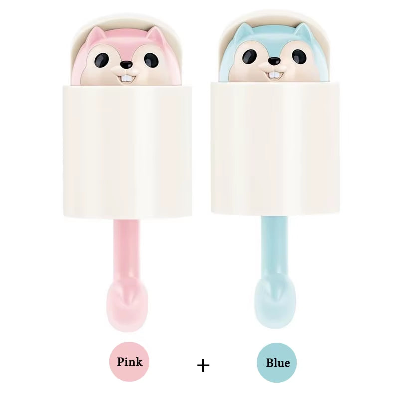 Creative Cute Animal Squirrel Hook Adhesive Sticker Key Storage Door Wall Kitchen Bedroom Storage Funny Gift Kids Room Decor