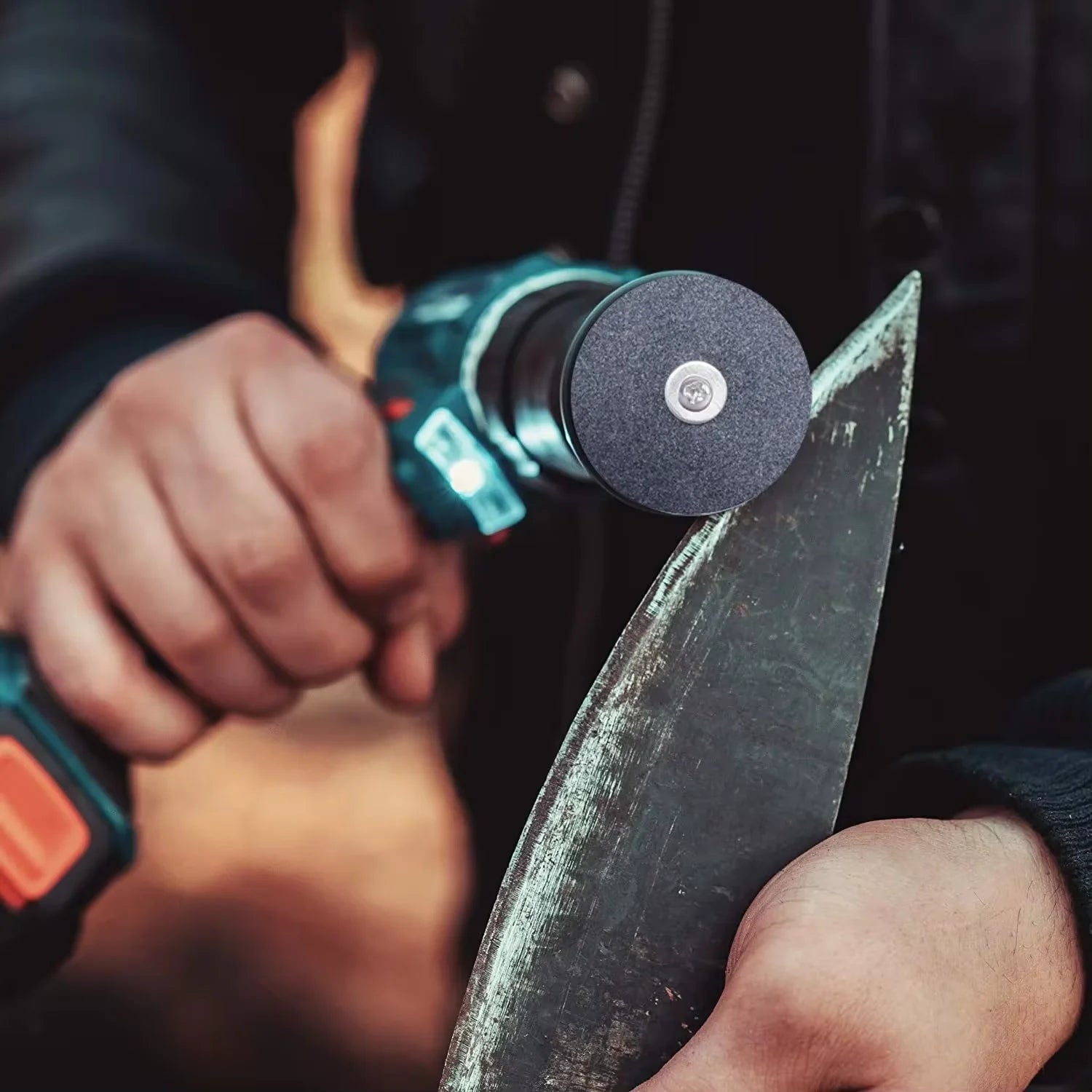 Sharpening Made Easy: Electric Lawn Mower Sharpener with Wear-Resistant Grinding Head and Whetstone Sander