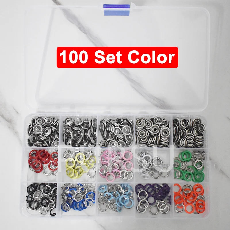 9.5Mm Metal Hollow Five-Claw Snap Button for Installing Clothes Bag Sewing and DIY Craft Hand Pliers Tool