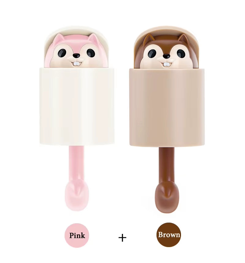 Creative Cute Animal Squirrel Hook Adhesive Sticker Key Storage Door Wall Kitchen Bedroom Storage Funny Gift Kids Room Decor