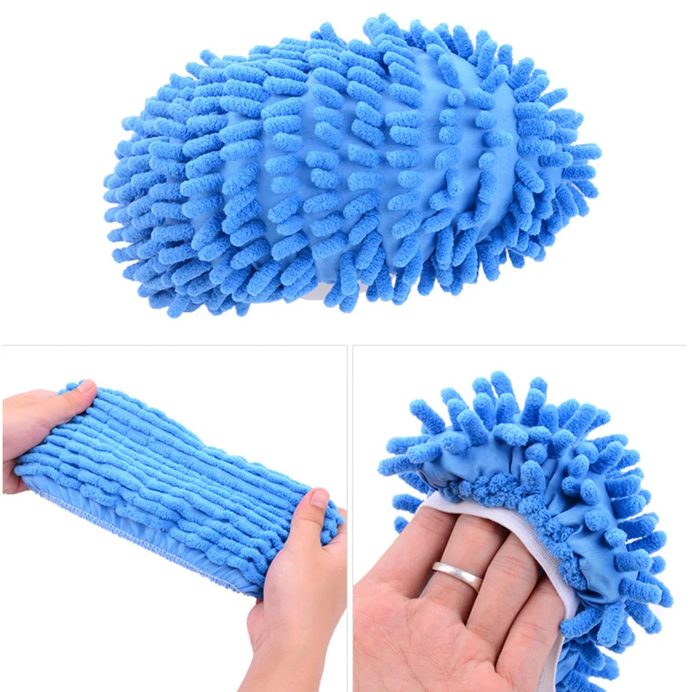 1Pair Dust Cleaner Grazing Slippers House Bathroom Floor Cleaning Mop Slipper Lazy Shoes Cover Chenille Duster Cloth