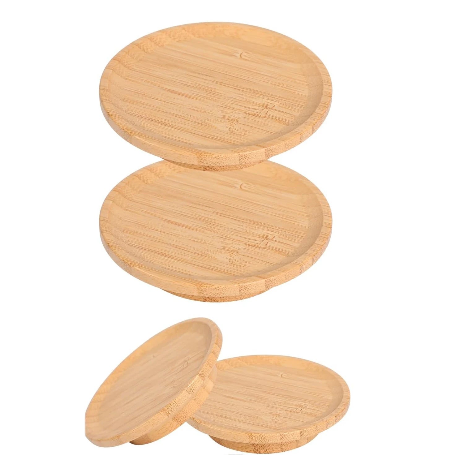 1/2/4 Pcs Bamboo Wine Glass Topper Coasters Plate, Wine Glass Charcuterie Board Topper for Family Gatherings, Restaurants, Bars