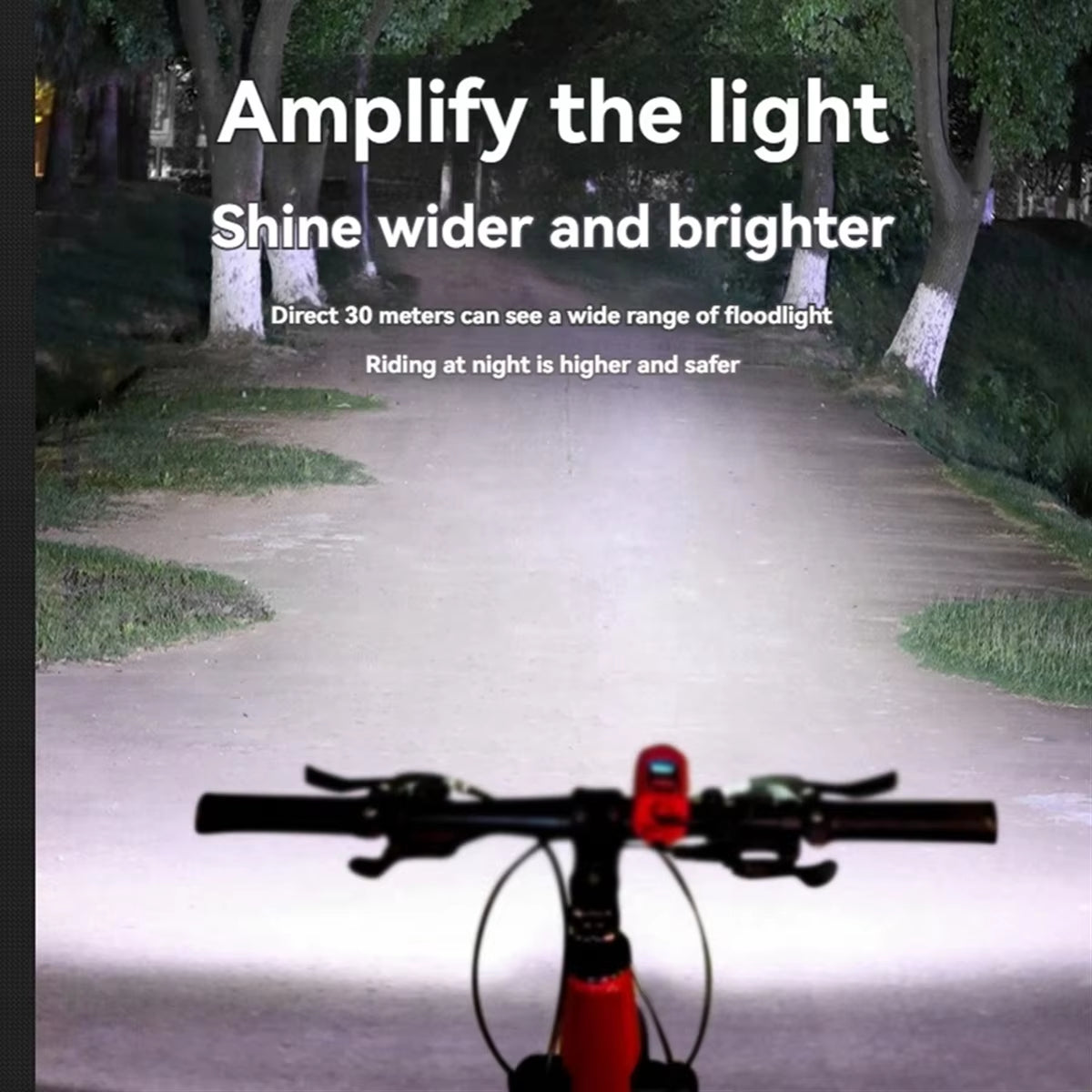 ABMO Bike Light and Horn 2-In-1 Set for Night Riding, Night Cycling Flashlight Accessories, 4 Light Modes, Ipx5 Black
