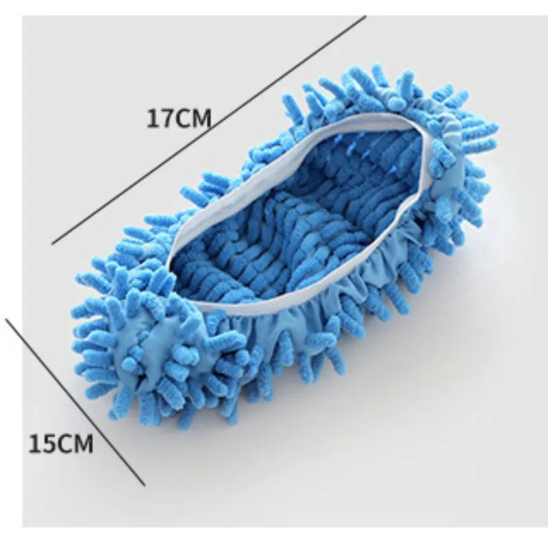 1Pair Dust Cleaner Grazing Slippers House Bathroom Floor Cleaning Mop Slipper Lazy Shoes Cover Chenille Duster Cloth