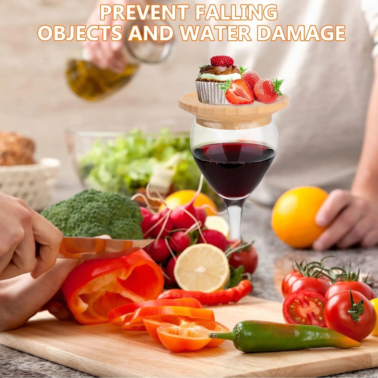 1/2/4 Pcs Bamboo Wine Glass Topper Coasters Plate, Wine Glass Charcuterie Board Topper for Family Gatherings, Restaurants, Bars