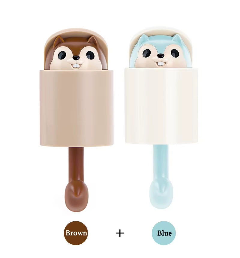 Creative Cute Animal Squirrel Hook Adhesive Sticker Key Storage Door Wall Kitchen Bedroom Storage Funny Gift Kids Room Decor