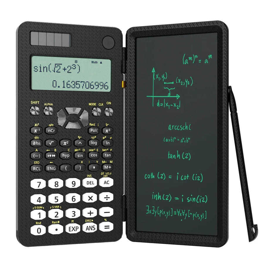 Mini Scientific Calculator with Writing Tablet Calculators Notepad Memo Office Electronics School Supplies 991Es Ms EX 82Ms NEW